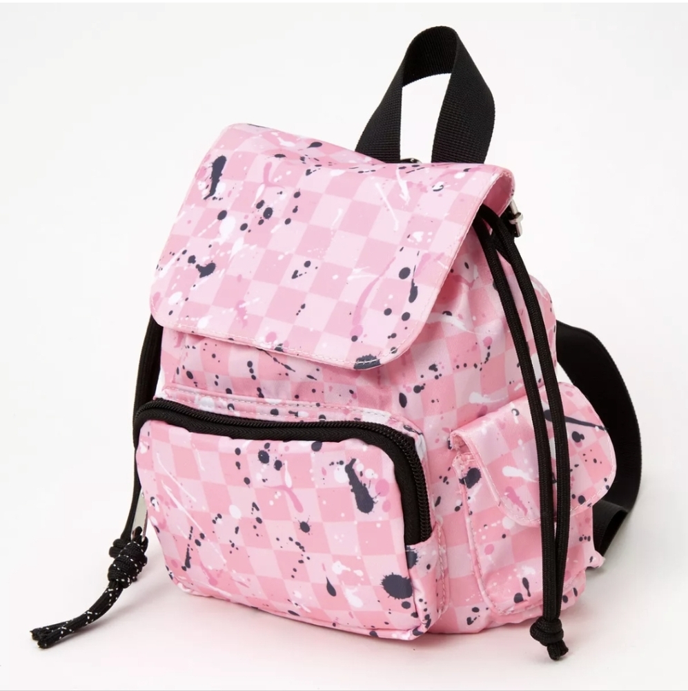 Checkered Splatter Backpack 9" Teens/Women BNWT Limited Edition SO